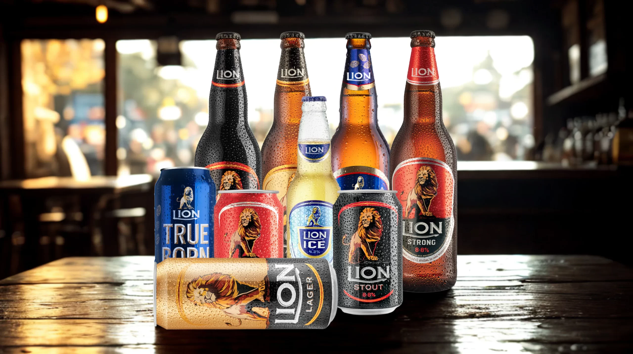 Ai generated image of Lion Beer In pub