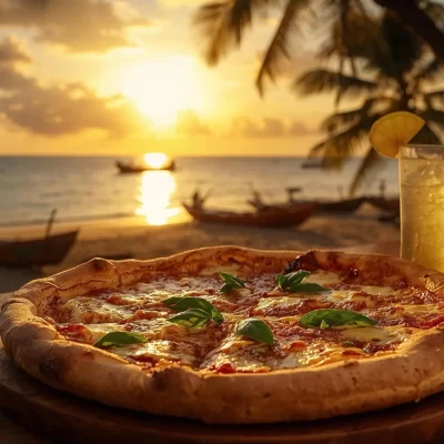 Ai generated image of wood fired pizza