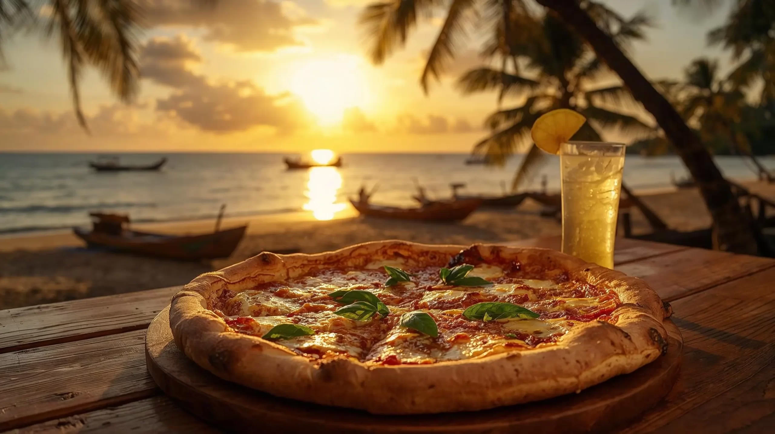 Ai generated image of wood fired pizza