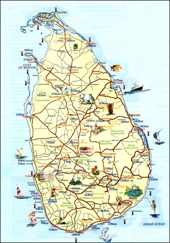 Sri Lanka Tourism Map