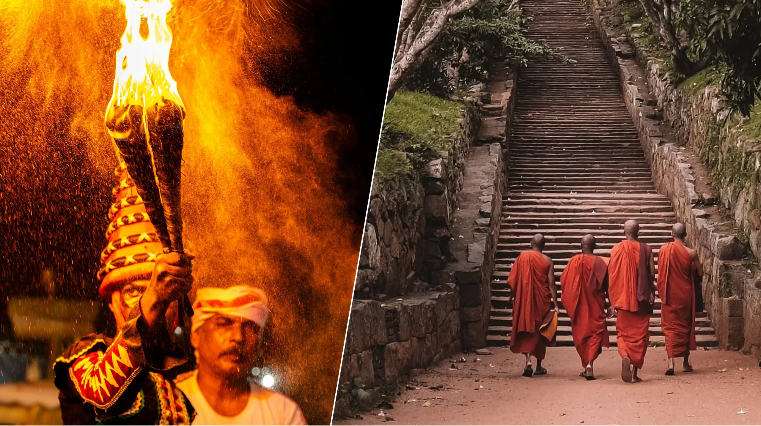 Traditional Dancers and Buddhist Monks
