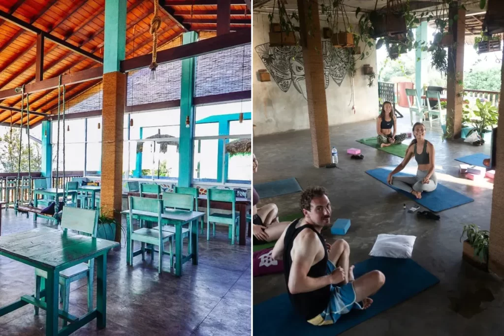 Snap from Hangtime Hostel and its Yoga session