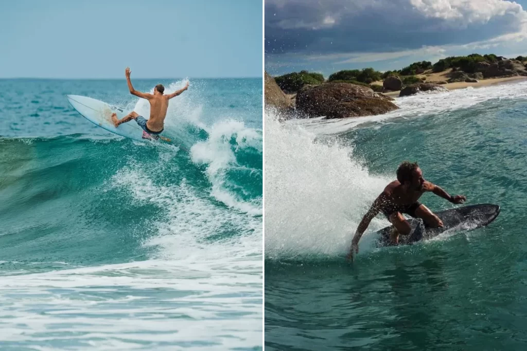 Surfing at Main Point and Pottuvil Point