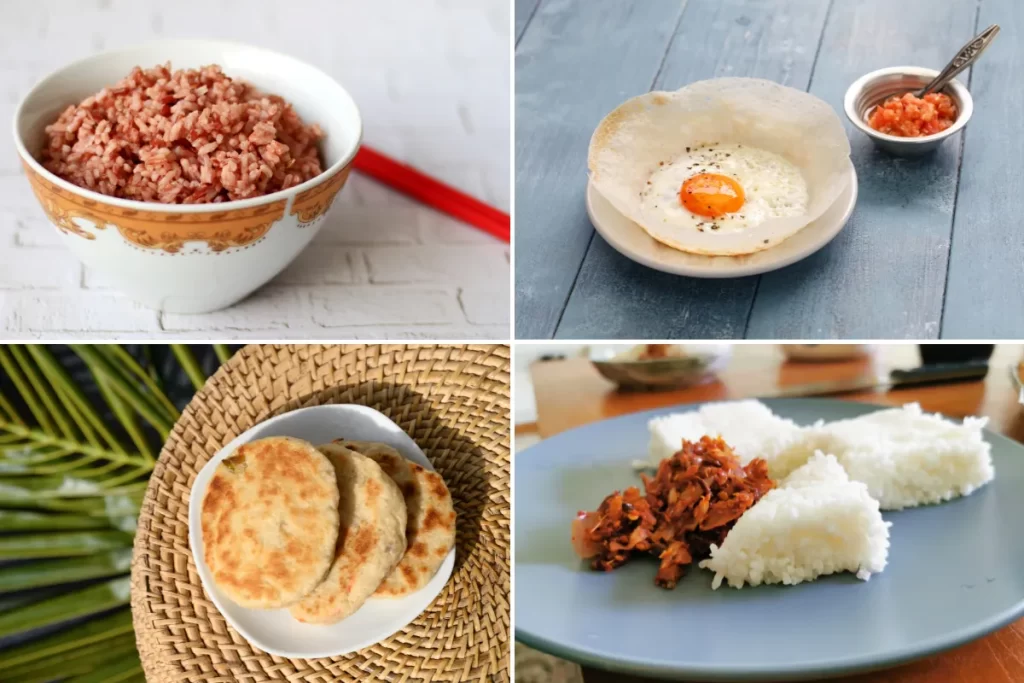 Red Rice, Hoppers, Pol Rotti and Milk Rice