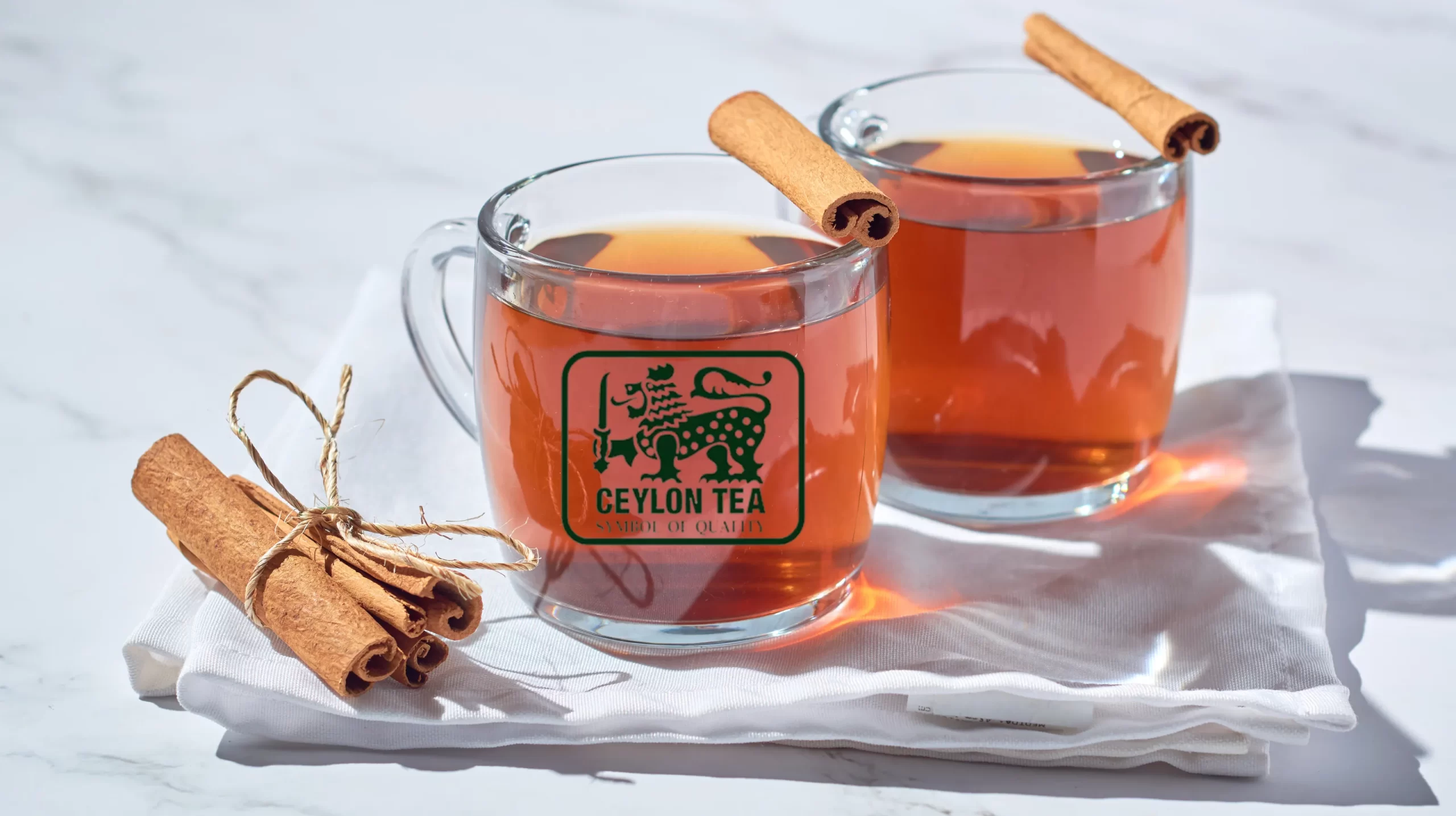 Cup of Ceylon tea with Cinnamon